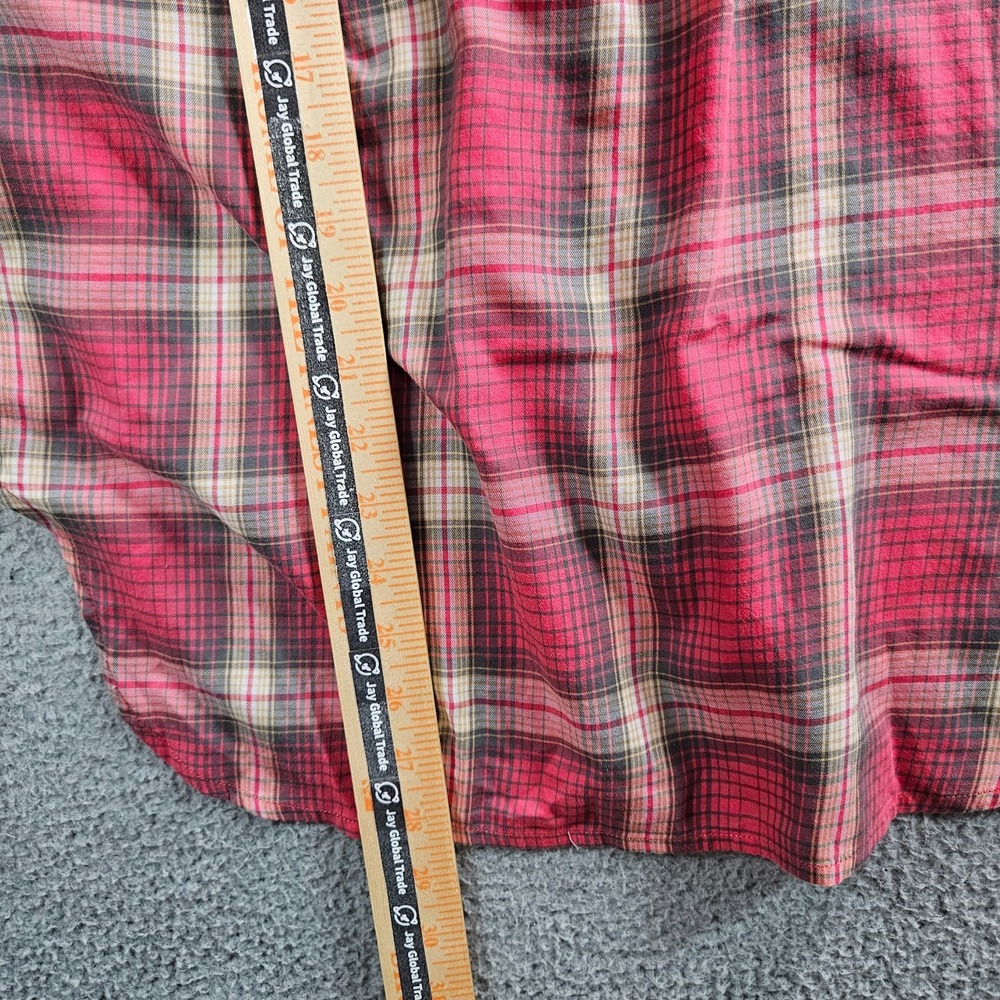 Denim & Supply Ralph Lauren Boyfriend‎ Shirt Women Medium Long Sleeve Red Plaid - Picture 9 of 10